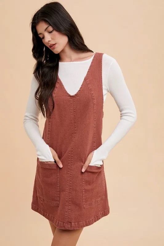 Sustainable Fashion: Women's Adjustable Denim Overall Dress