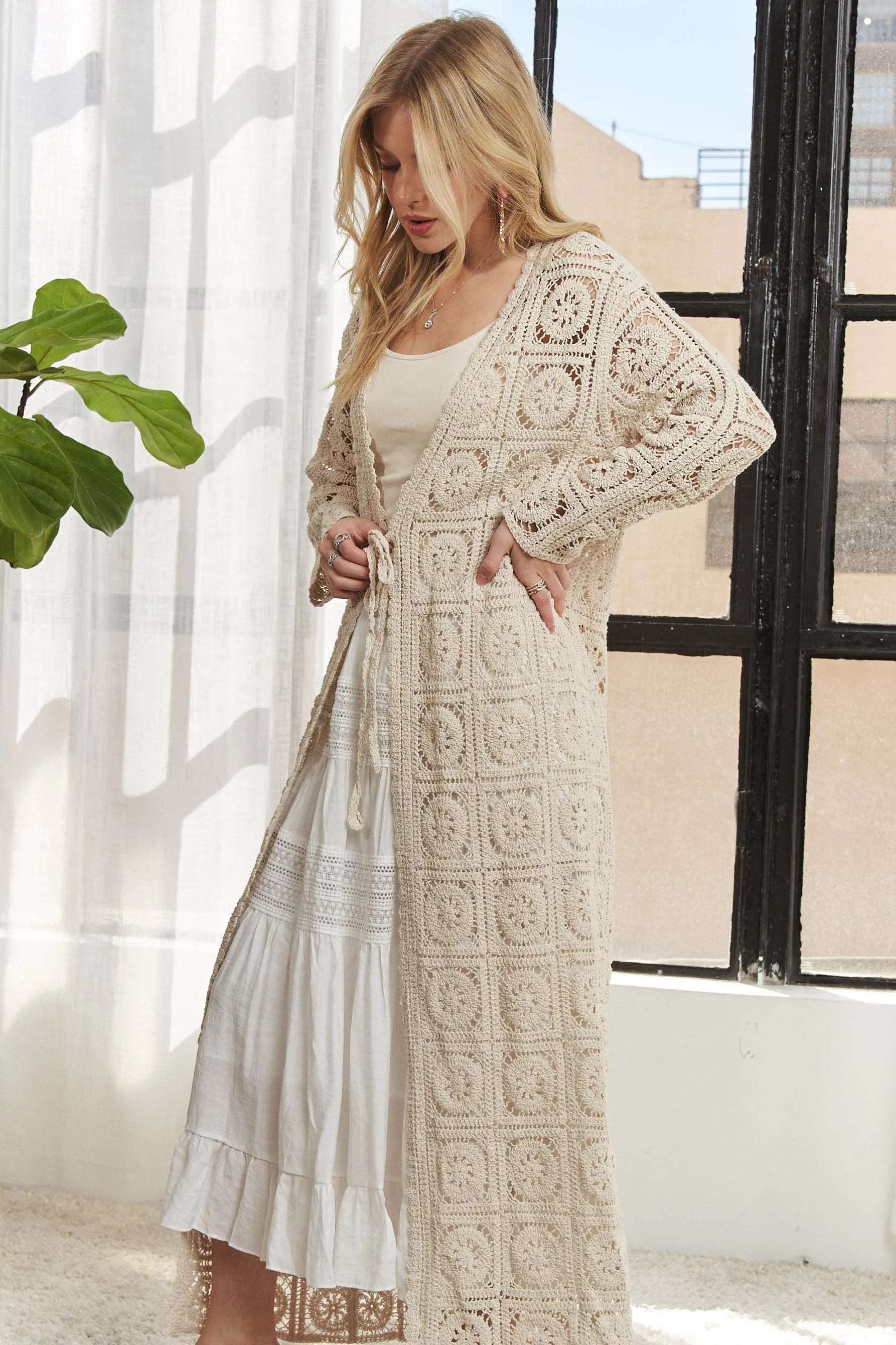 Women's Crochet Cardigans & Long Sleeve Elastic Blouses